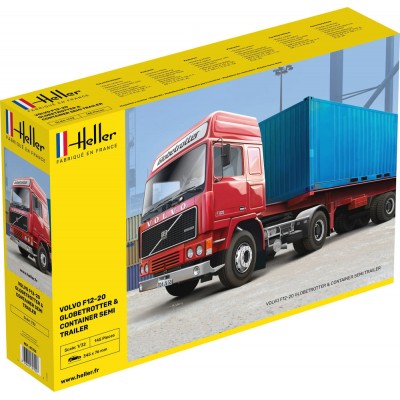 F12-20 GLOBETROTTER & CONTAINER SEMI TRAILER - 1/32 SCALE - HELLER